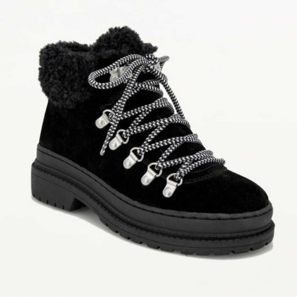 Splendid Yvette Fuax Fur Lace-up Boots-Size 5 1/2 NWOB